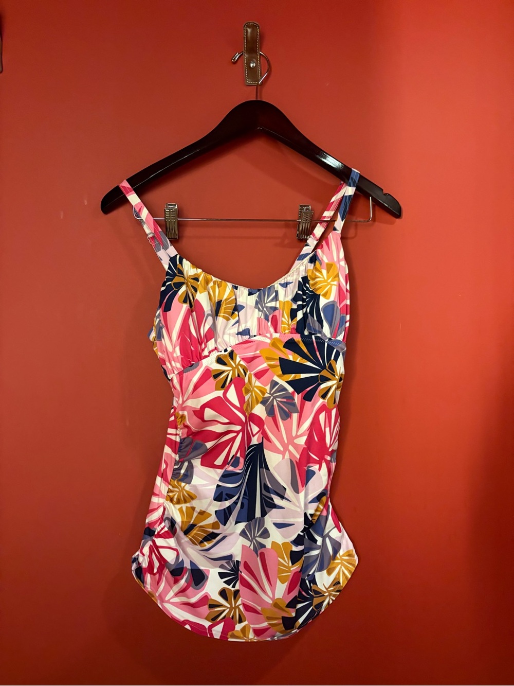 Eddie Bauer Tropical Floral Tankini Top & Ruffle Swim Skirt Set